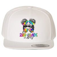 2nd Grade Vibes Messy Hair Bun Girl Back To School First Day Of Second Grade Wool Snapback Cap