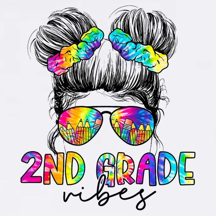 2nd Grade Vibes Messy Hair Bun Girl Back To School First Day Of Second Grade Wool Snapback Cap