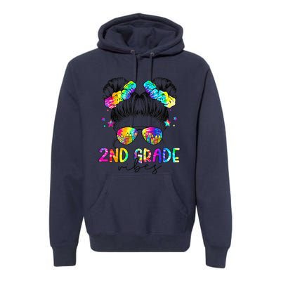 2nd Grade Vibes Messy Bun Second Grade Back To School Premium Hoodie