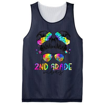 2nd Grade Vibes Messy Bun Second Grade Back To School Mesh Reversible Basketball Jersey Tank