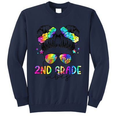 2nd Grade Vibes Messy Bun Second Grade Back To School Tall Sweatshirt