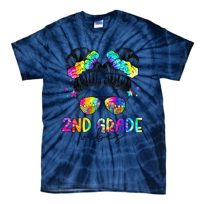 2nd Grade Vibes Messy Bun Second Grade Back To School Tie-Dye T-Shirt