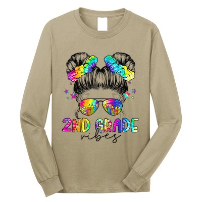 2nd Grade Vibes Messy Bun Second Grade Back To School Long Sleeve Shirt