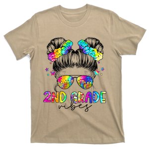 2nd Grade Vibes Messy Bun Second Grade Back To School T-Shirt