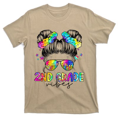 2nd Grade Vibes Messy Bun Second Grade Back To School T-Shirt