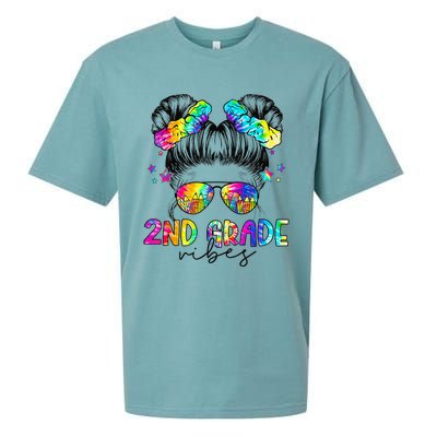 2nd Grade Vibes Messy Bun Second Grade Back To School Sueded Cloud Jersey T-Shirt