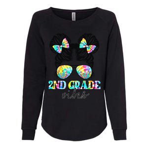 2nd Grade Vibes Messy Hair Bun Back To School First Day Womens California Wash Sweatshirt