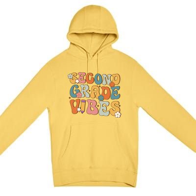 2Nd Grade Vibes Back To School Retro Second Grade Teachers Gift Premium Pullover Hoodie