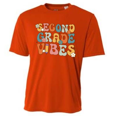 2Nd Grade Vibes Back To School Retro Second Grade Teachers Gift Cooling Performance Crew T-Shirt