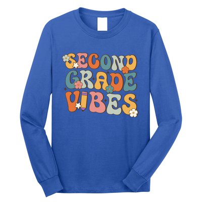 2Nd Grade Vibes Back To School Retro Second Grade Teachers Gift Long Sleeve Shirt