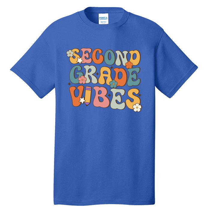 2Nd Grade Vibes Back To School Retro Second Grade Teachers Gift Tall T-Shirt