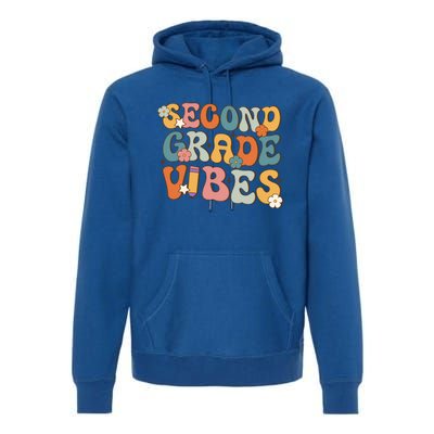 2Nd Grade Vibes Back To School Retro Second Grade Teachers Gift Premium Hoodie