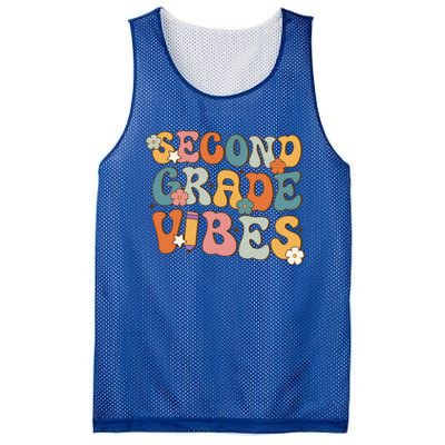 2Nd Grade Vibes Back To School Retro Second Grade Teachers Gift Mesh Reversible Basketball Jersey Tank