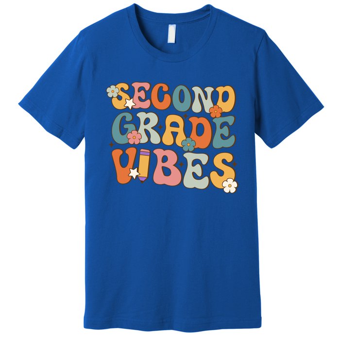 2Nd Grade Vibes Back To School Retro Second Grade Teachers Gift Premium T-Shirt