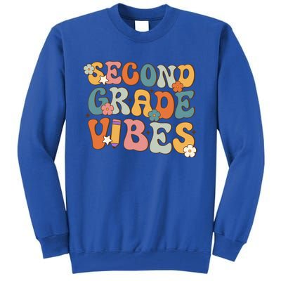 2Nd Grade Vibes Back To School Retro Second Grade Teachers Gift Tall Sweatshirt