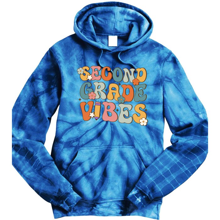 2Nd Grade Vibes Back To School Retro Second Grade Teachers Gift Tie Dye Hoodie