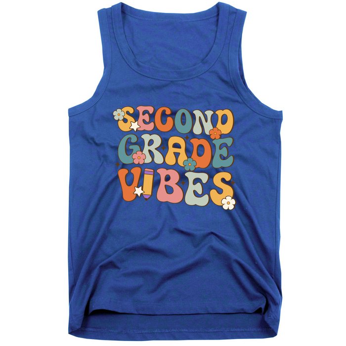 2Nd Grade Vibes Back To School Retro Second Grade Teachers Gift Tank Top