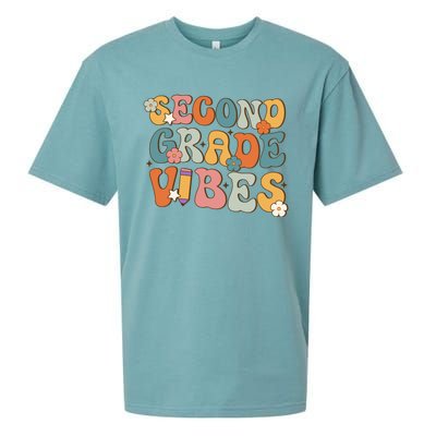 2Nd Grade Vibes Back To School Retro Second Grade Teachers Gift Sueded Cloud Jersey T-Shirt