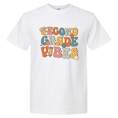 2Nd Grade Vibes Back To School Retro Second Grade Teachers Gift Garment-Dyed Heavyweight T-Shirt