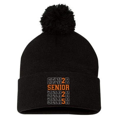 2025 Graduation Vintage School Spirit Pom Pom 12in Knit Beanie