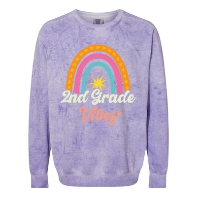 2Nd Grade Vibes 1St Day Of School Second Grade Team Gift Colorblast Crewneck Sweatshirt