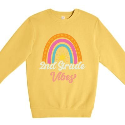 2Nd Grade Vibes 1St Day Of School Second Grade Team Gift Premium Crewneck Sweatshirt