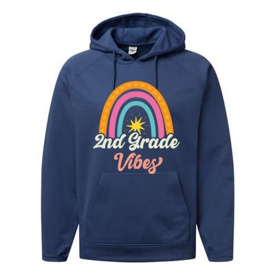 2Nd Grade Vibes 1St Day Of School Second Grade Team Gift Performance Fleece Hoodie