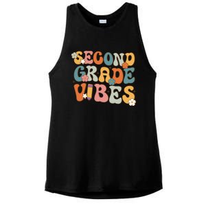 2Nd Grade Vibes Back To School Retro Second Grade Teachers Gift Ladies PosiCharge Tri-Blend Wicking Tank