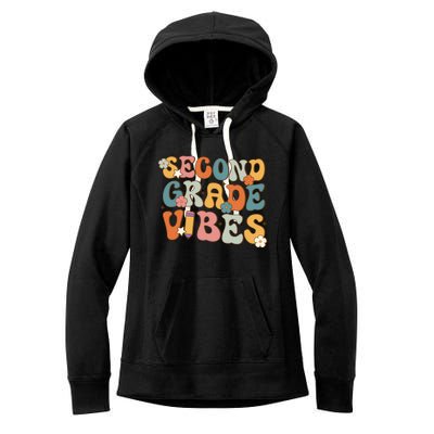 2Nd Grade Vibes Back To School Retro Second Grade Teachers Gift Women's Fleece Hoodie