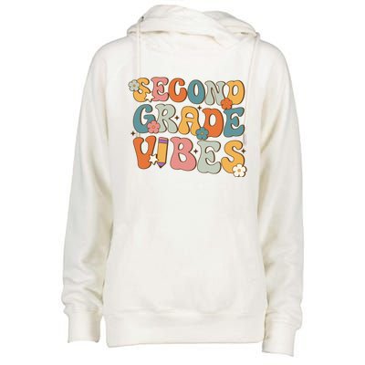 2Nd Grade Vibes Back To School Retro Second Grade Teachers Gift Womens Funnel Neck Pullover Hood