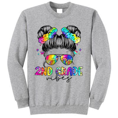 2nd Grade Vibes Messy Bun Second Grade Back To School Tall Sweatshirt