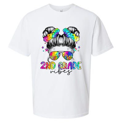 2nd Grade Vibes Messy Bun Second Grade Back To School Sueded Cloud Jersey T-Shirt