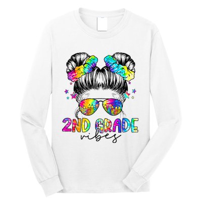 2nd Grade Vibes Messy Bun Second Grade Back To School Long Sleeve Shirt