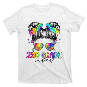 2nd Grade Vibes Messy Bun Second Grade Back To School T-Shirt