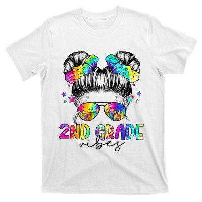 2nd Grade Vibes Messy Bun Second Grade Back To School T-Shirt