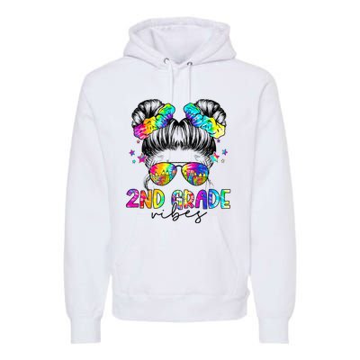 2nd Grade Vibes Messy Bun Second Grade Back To School Premium Hoodie