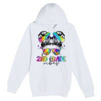 2nd Grade Vibes Messy Bun Second Grade Back To School Premium Pullover Hoodie