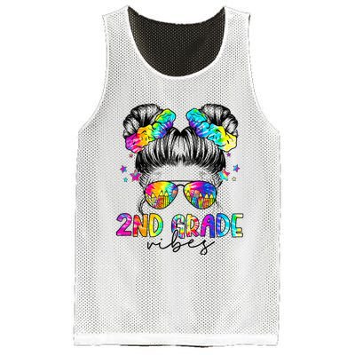 2nd Grade Vibes Messy Bun Second Grade Back To School Mesh Reversible Basketball Jersey Tank