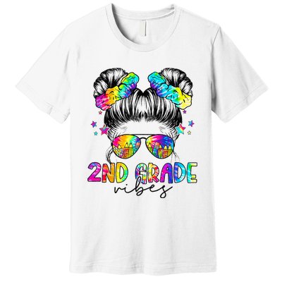 2nd Grade Vibes Messy Bun Second Grade Back To School Premium T-Shirt