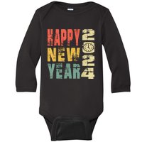 2024 Happy New Year Celebration Vintage Baby Long Sleeve Bodysuit