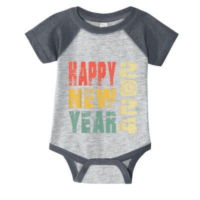 2024 Happy New Year Celebration Vintage Infant Baby Jersey Bodysuit