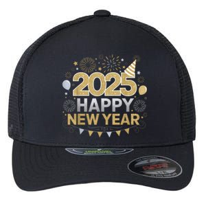 2025 Happy New Year Celebration Party Lover Family Matching Flexfit Unipanel Trucker Cap