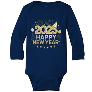 2025 Happy New Year Celebration Party Lover Family Matching Baby Long Sleeve Bodysuit