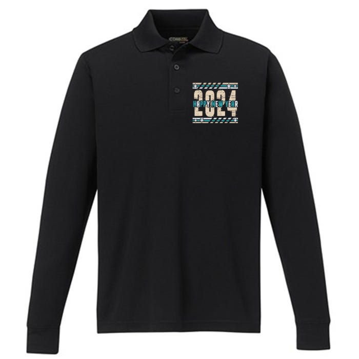 2024 Happy New Year Celebration Performance Long Sleeve Polo