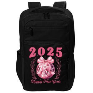 2025 Happy New Year Pin.K Coquette Bow Disco Ball New YearS Impact Tech Backpack