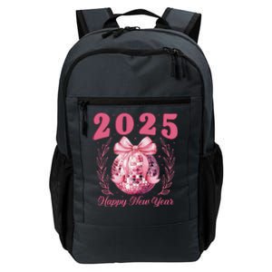 2025 Happy New Year Pin.K Coquette Bow Disco Ball New YearS Daily Commute Backpack