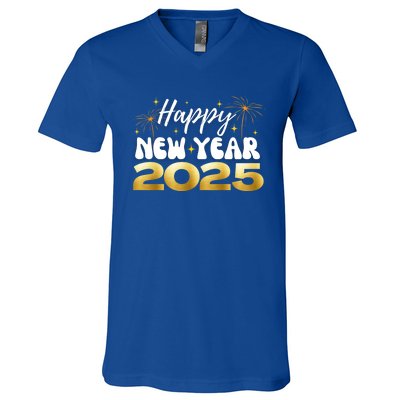 2025 Happy New Year Family Reunion Party New Year’S Eve Gift V-Neck T-Shirt