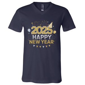 2025 Happy New Year Celebration Party Lover Family Matching V-Neck T-Shirt