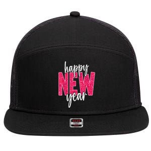 2025 Happy New Year Celebration 2025 Party Family Matching 7 Panel Mesh Trucker Snapback Hat