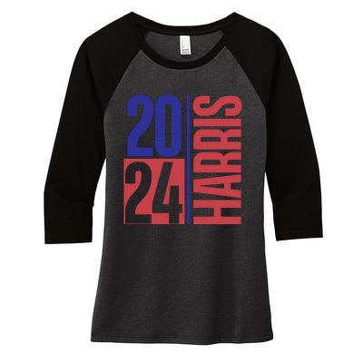 2024 Harris President Kamala Harris 2024  Madam President Kamala Harris  I Am Women's Tri-Blend 3/4-Sleeve Raglan Shirt